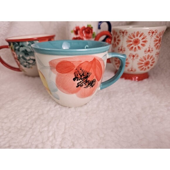Set of 4 Pioneer Woman Large Country Garden Coffee Mugs /Cups - Picture 3 of 13
